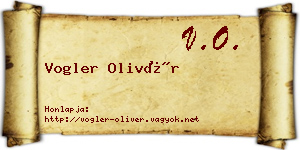 Vogler Olivér névjegykártya