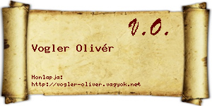 Vogler Olivér névjegykártya